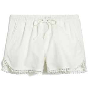J. Crew Factory Linen Pom Pom Shorts